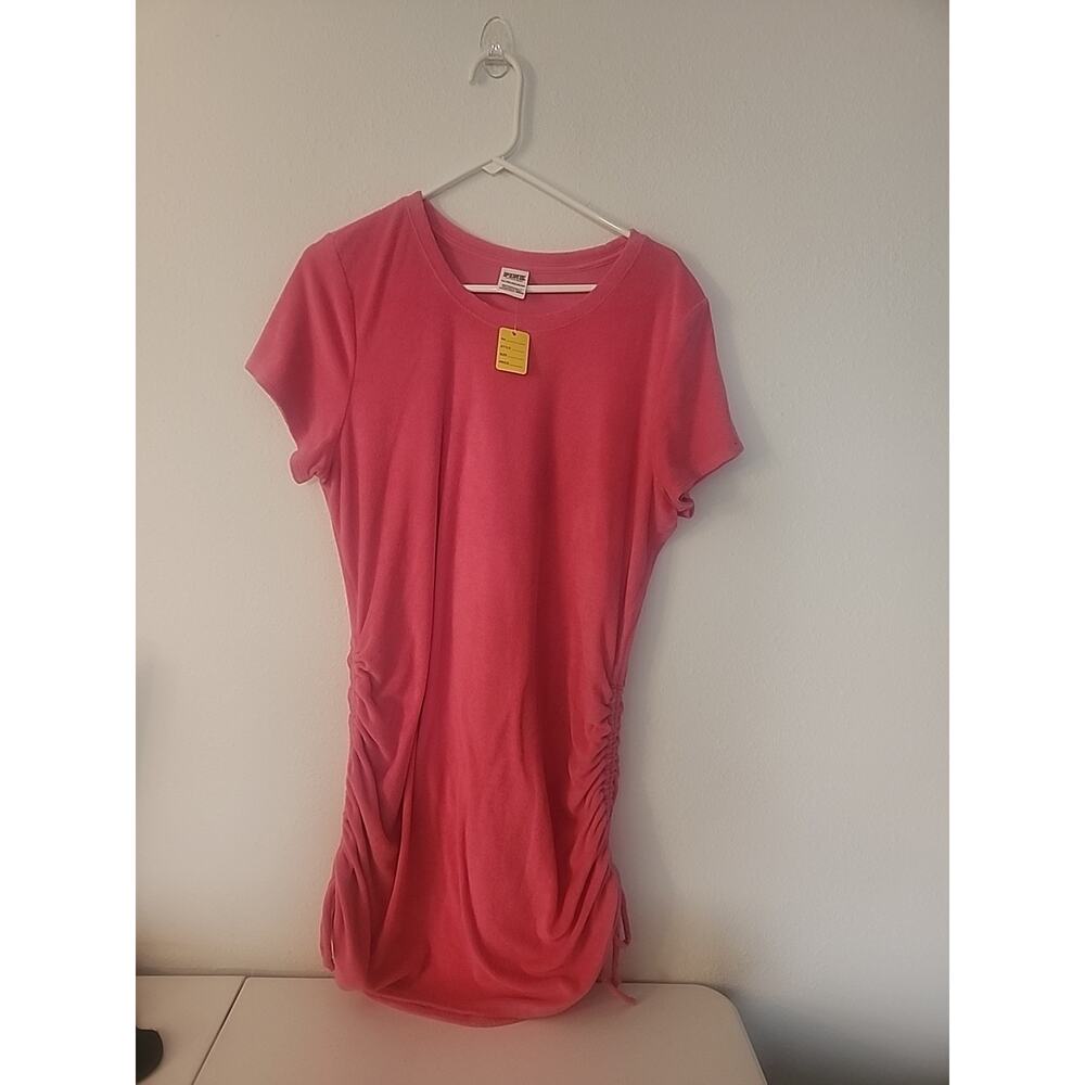 Victorias Secret Pink Size XXLarge Coverup Dress French Terry Ruched Sides Pink